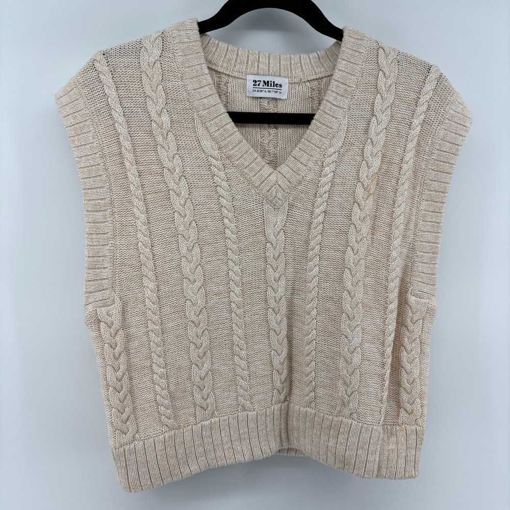 27 Miles Malibu‎ Cable Knit Sweater Vest M